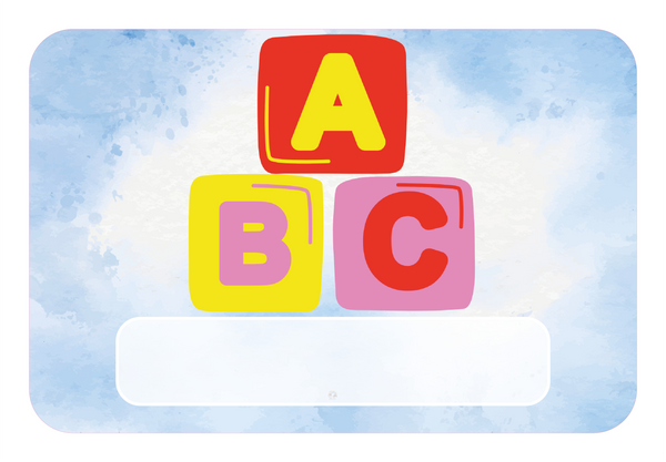 Naambordje ABC Blokken – Blauwe Wolken