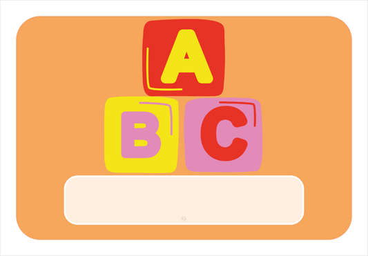 Naambordje Kinderkamer – ABC Blokken Oranje
