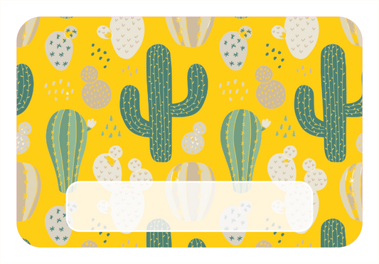 Naambord met cactussen op gele achtergrond – vrolijke decoratie voor kinderkamers