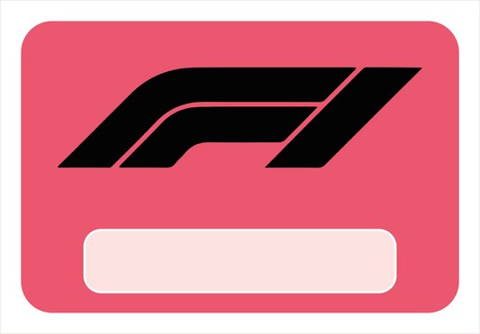 Naambordje F1 – rood racebord met krachtige uitstraling