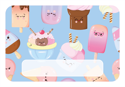 Naambordje kinderkamer ijsjes – Blauw – 21x14 cm