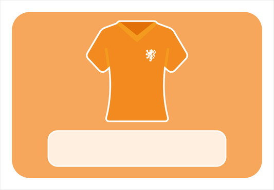 Naambordje Oranje Shirt – voor kleine leeuwen en leeuwinnen