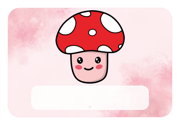 Naambordje Paddenstoel – Roze Wolken