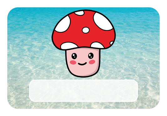 Naambordje Kinderkamer – Paddenstoel Water achtergrond