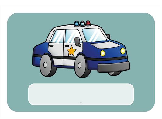 Politieauto Naambordje voor Kinderkamer – Groen met Ster en Sirene