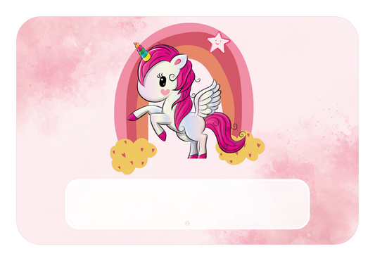 Naambordje Kinderkamer – Unicorn met Roze Wolken – 21x14 cm