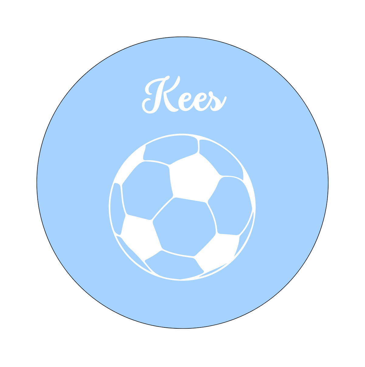 Muurcirkel Voetbal Blauwe Achtergrond
