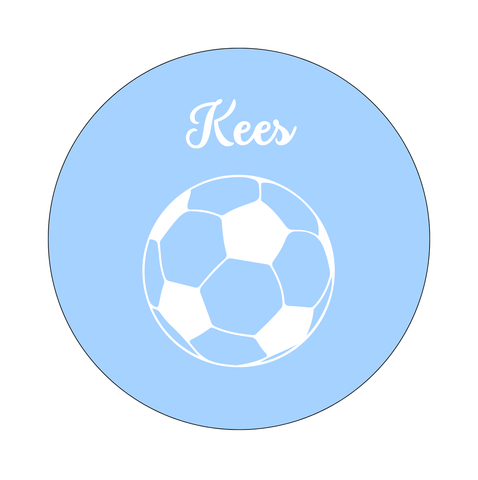 Muurcirkel Voetbal Blauwe Achtergrond