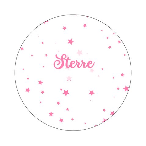 Muurcirkel Roze Sterretjes Illustratie Witte Achtergrond