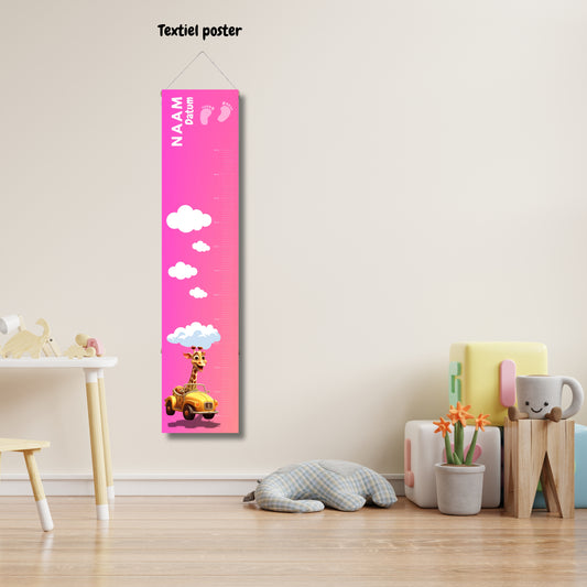 Groeimeter Giraf Roze