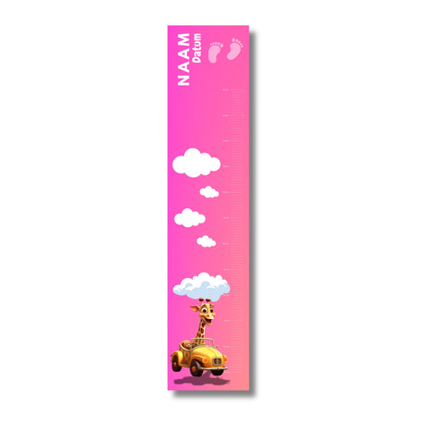 Groeimeter Giraf Roze