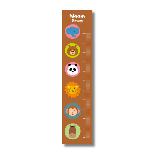 Groeimeter Dieren Iconen Bruin