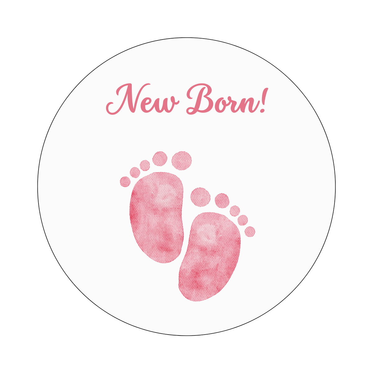 Muurcirkel Roze Babyvoetjes Witte Achtergrond
