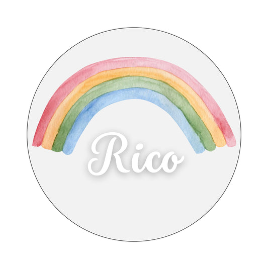 Muurcirkel Regenboog Grijze Achtergrond