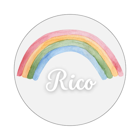 Muurcirkel Regenboog Grijze Achtergrond
