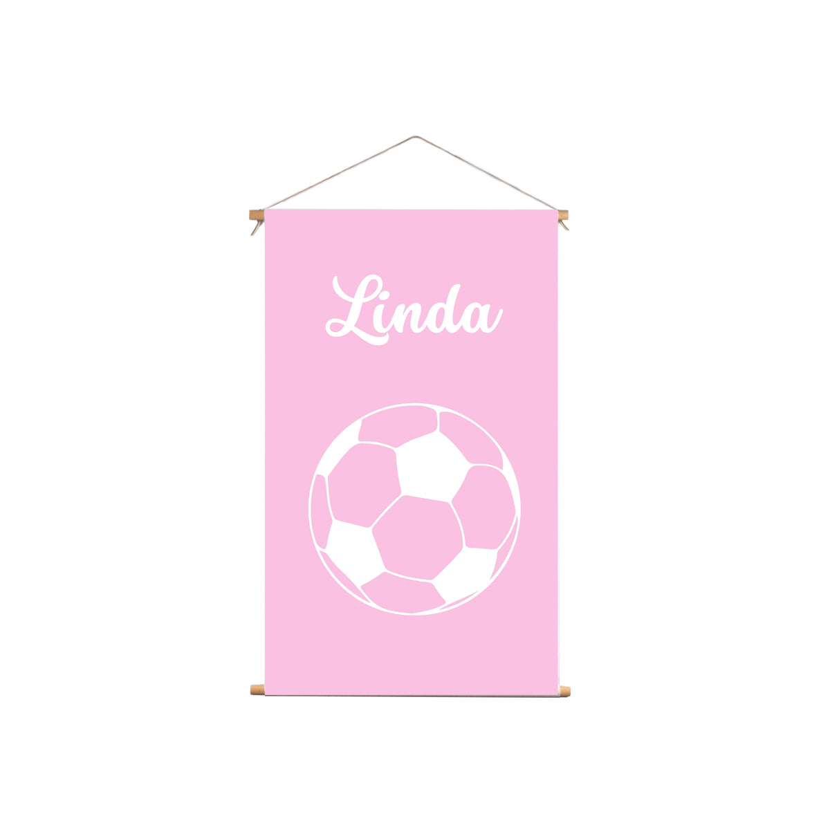 Textielposter Voetbal Roze Achtergrond