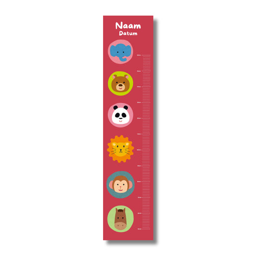 Groeimeter Dieren Iconen Rood