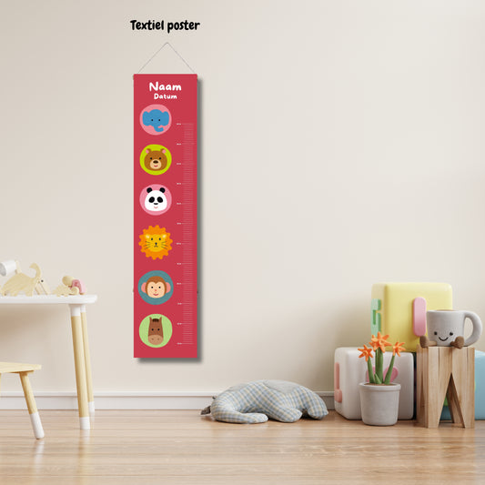 Groeimeter Dieren Iconen Rood