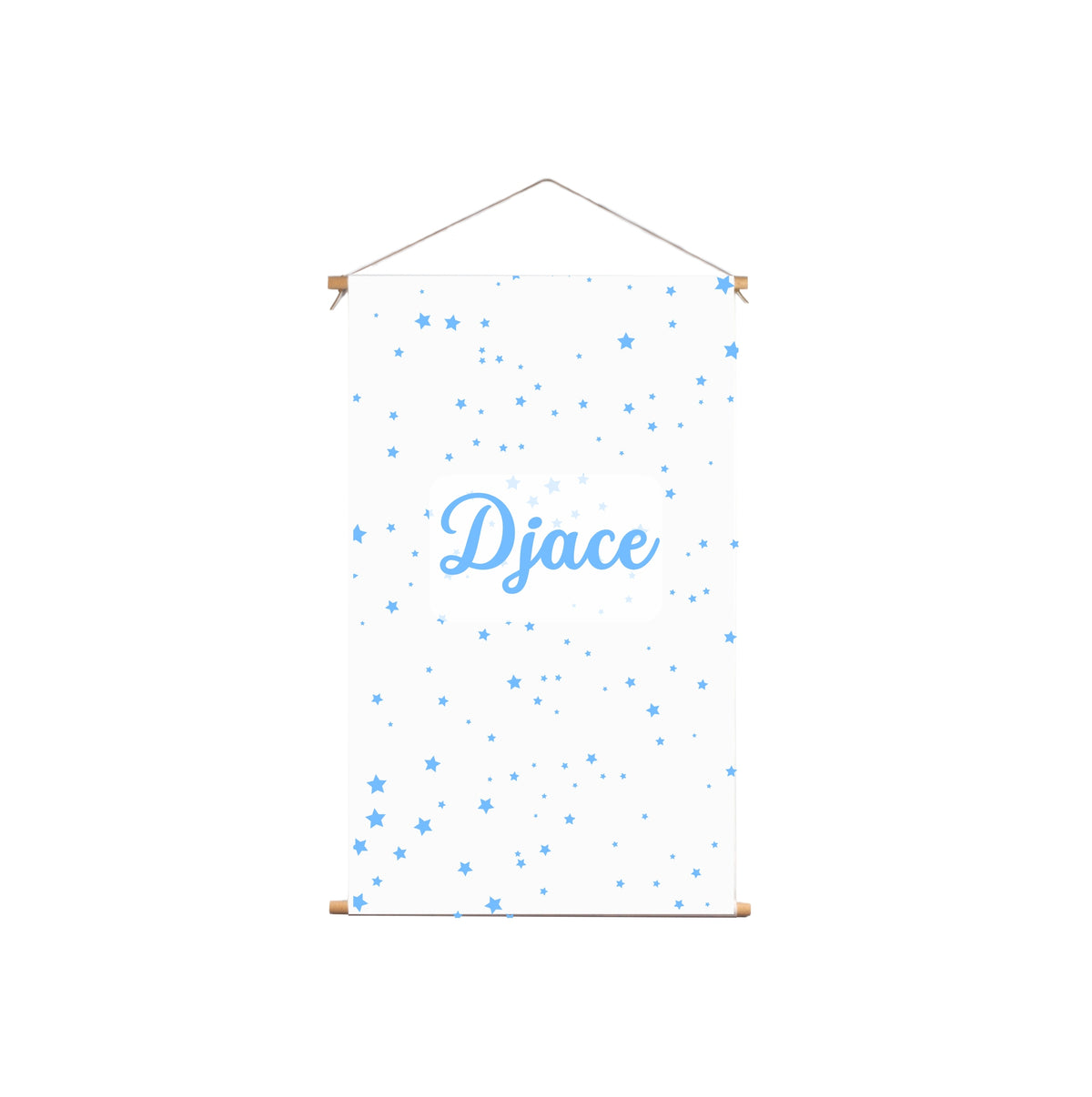 Textielposter Blauwe Sterretjes Illustraties Witte Achtergrond