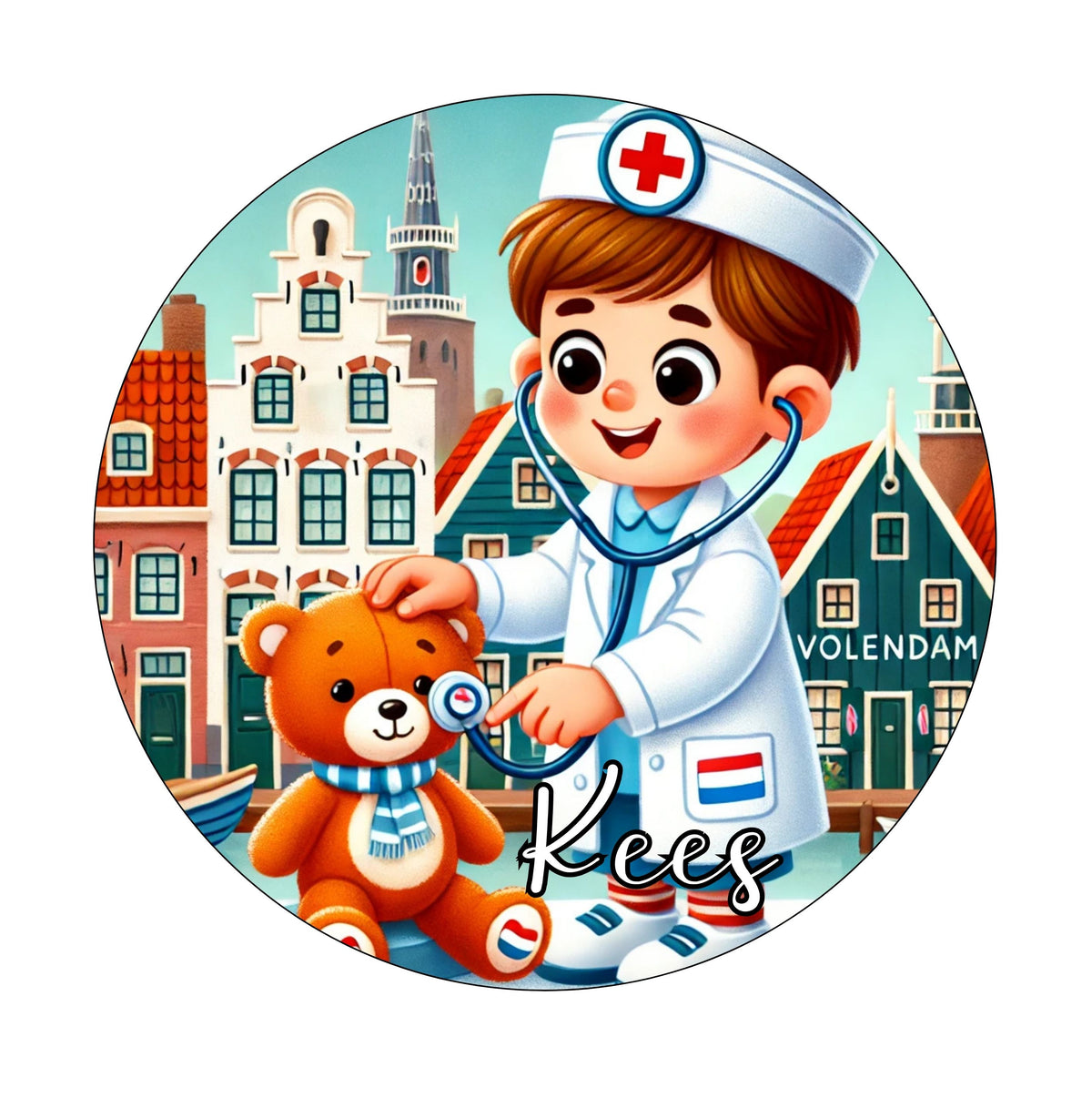 Muurcirkel Volendam Dokter Blauwe Achtergrond