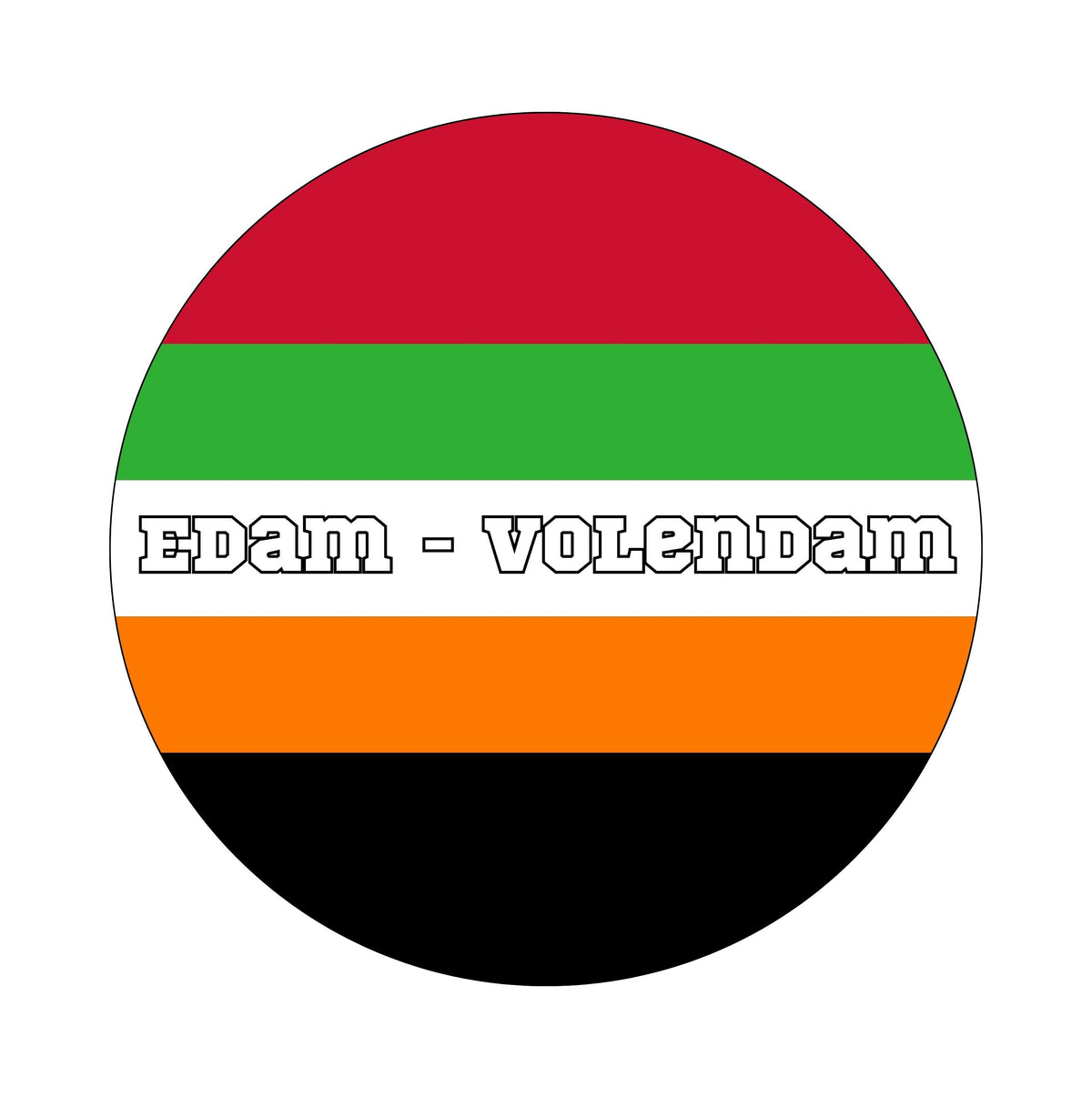 Muurcirkel Edam - Volendam Gekleurde Achtergrond