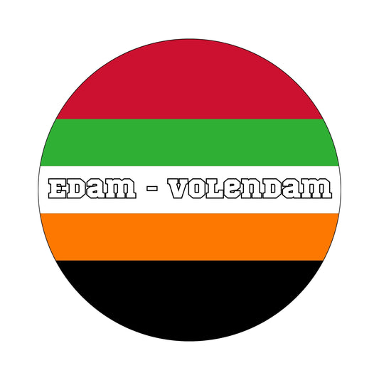 Muurcirkel Edam - Volendam Gekleurde Achtergrond