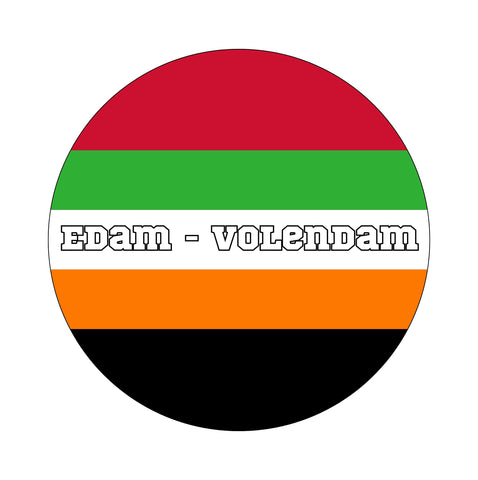 Muurcirkel Edam - Volendam Gekleurde Achtergrond