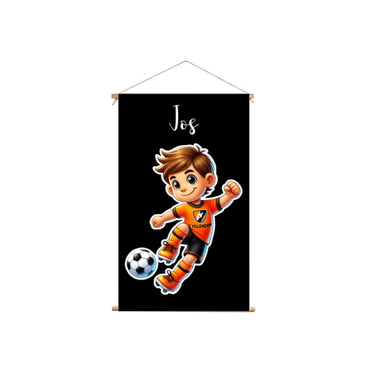 Textielposter Volendam FC Voetbal Zwarte Achtergrond