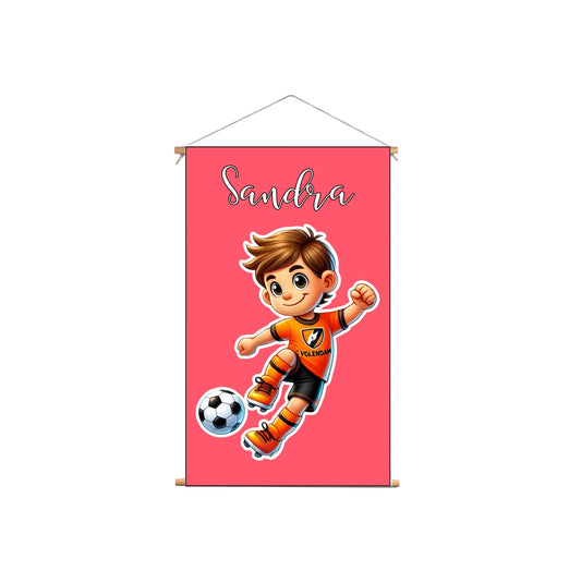 Textielposter Volendam FC Voetbal Rode Achtergrond
