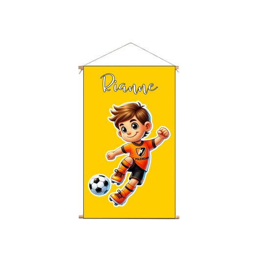 Textielposter Volendam FC Voetbal Gele Achtergrond