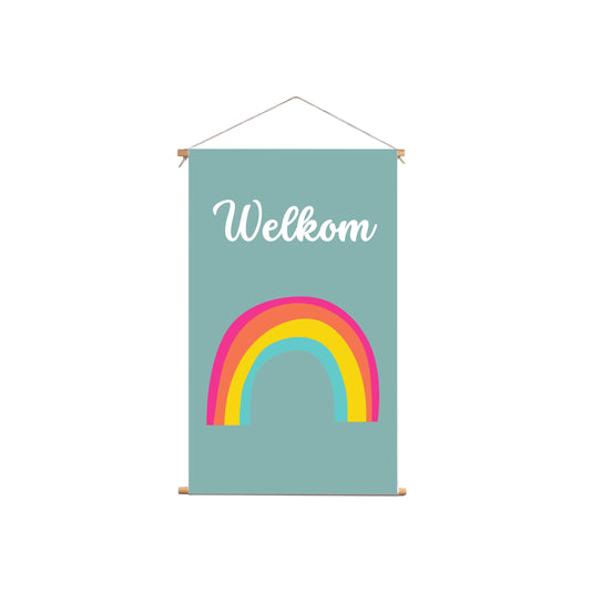 Textielposter Regenboog Groene Achtergrond
