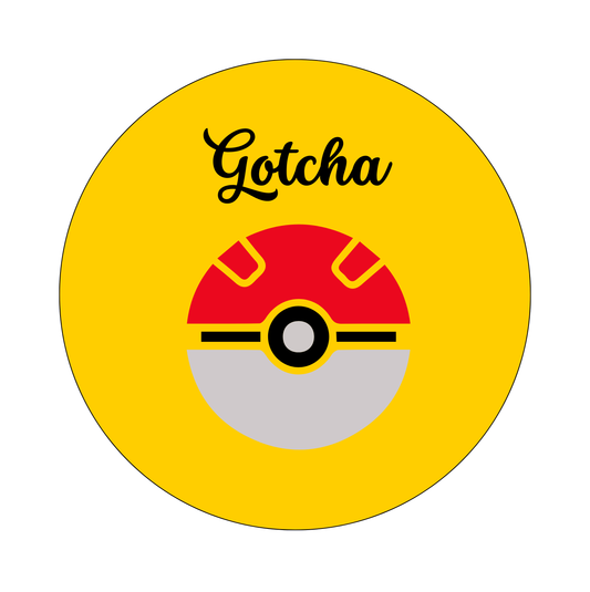 Muurcirkel Pokemon Gele Achtergrond