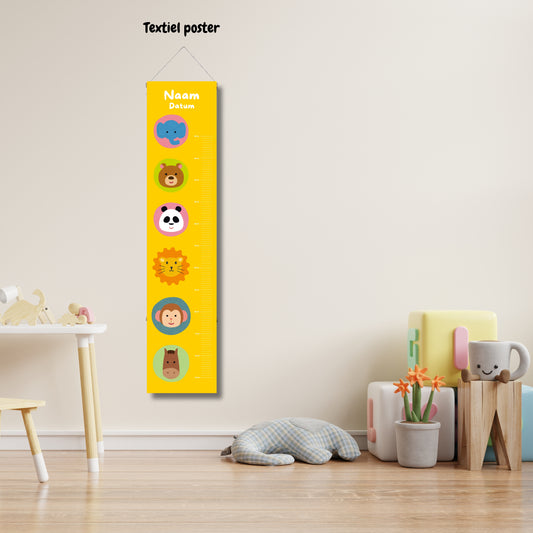 Groeimeter Dieren Iconen Geel