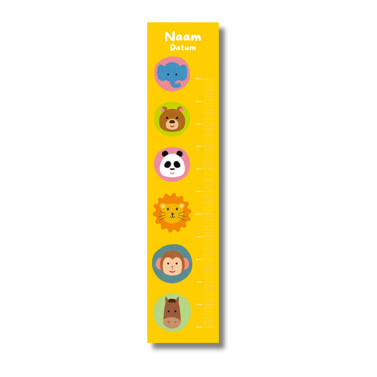 Groeimeter Dieren Iconen Geel