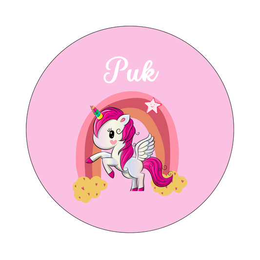 Muurcirkel Unicorn Roze Achtergrond