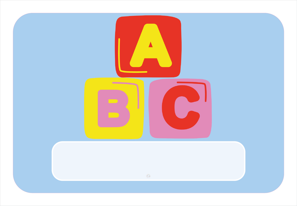 Naambordje ABC Blokken – Blauw