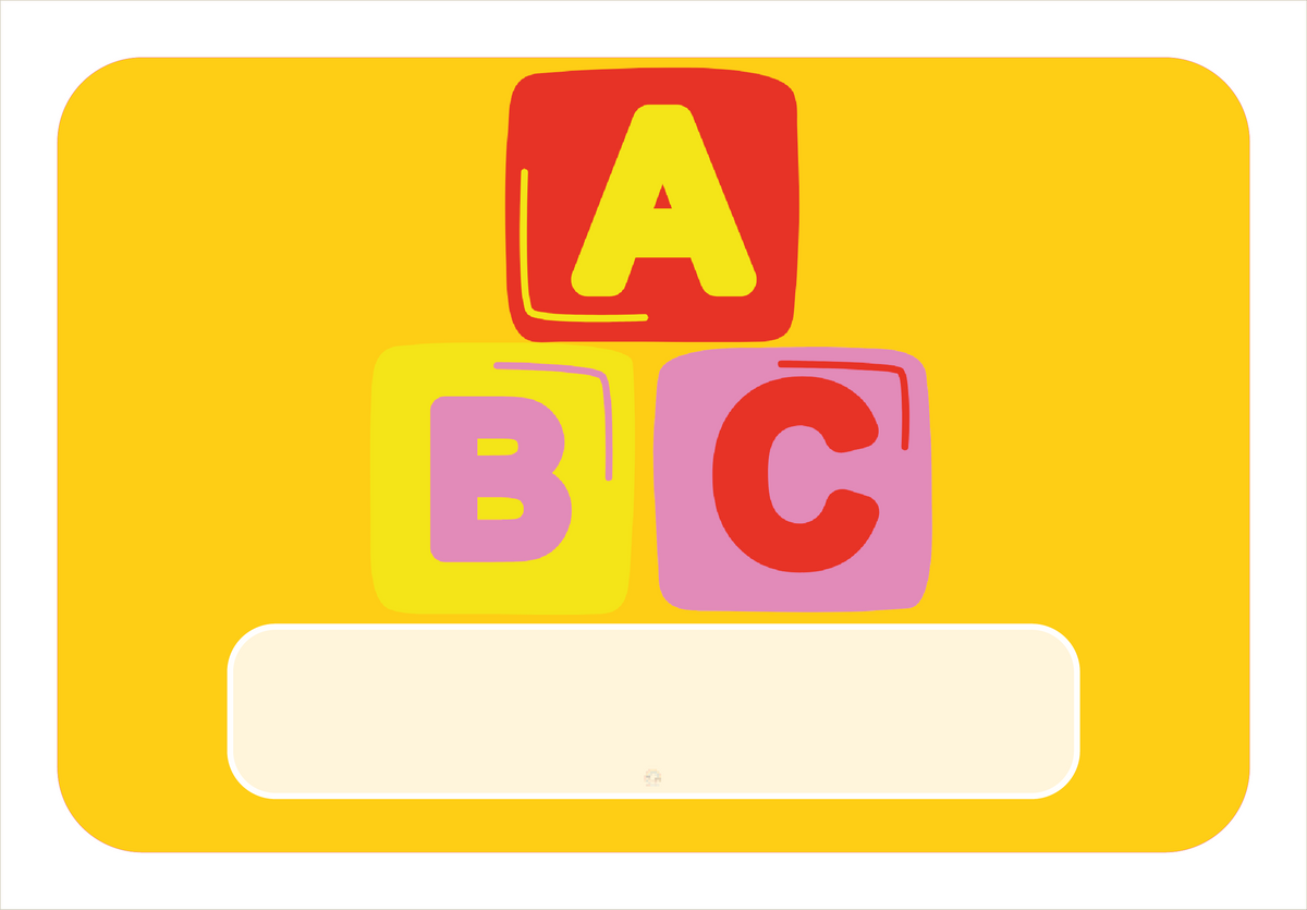 Naambordje ABC Blokken – Geel
