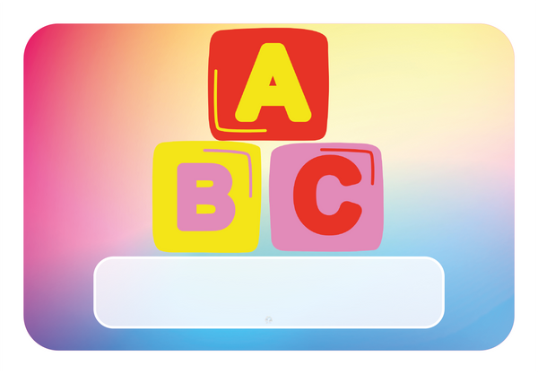 Naambordje ABC Blokken – Regenboog