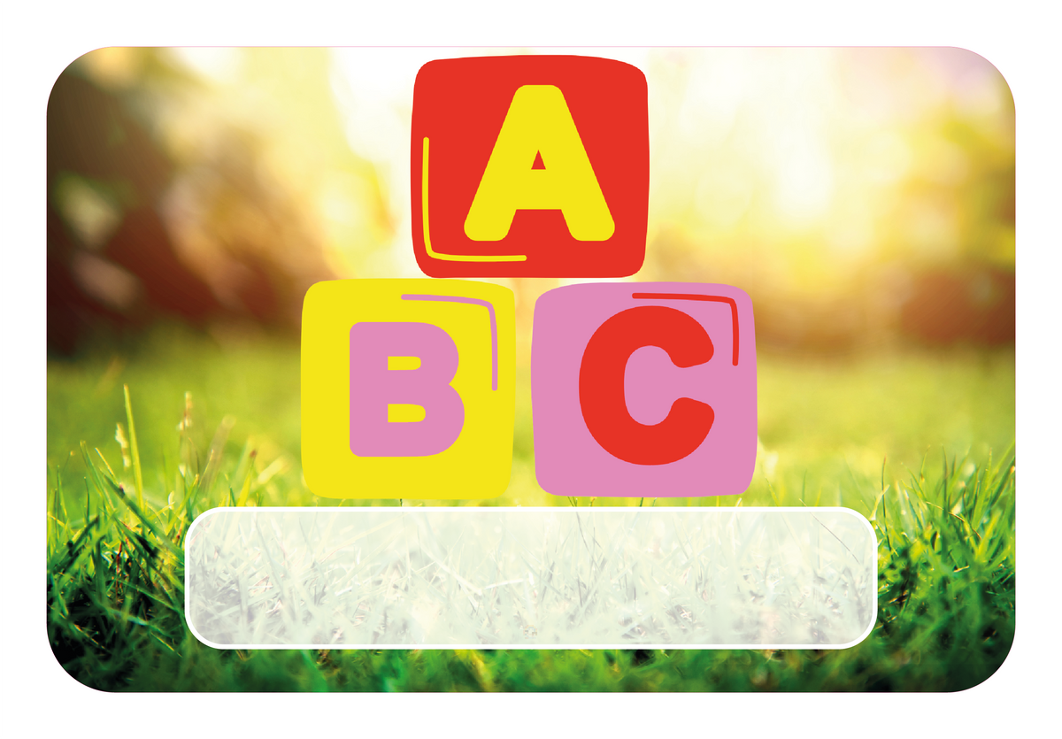 Naambordje ABC Blokken – Grasveld