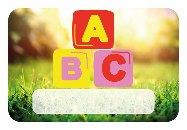 Naambordje ABC Blokken – Grasveld