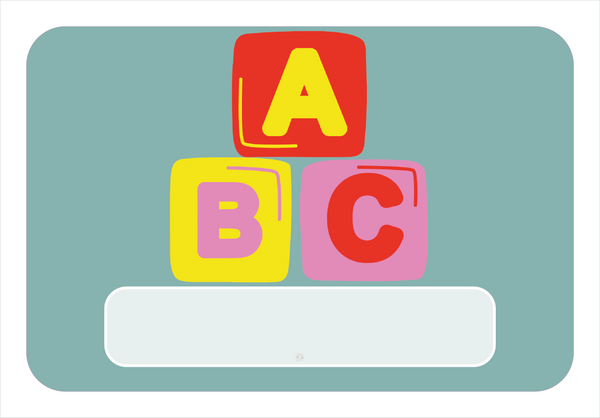 Naambordje ABC Blokken – Groen