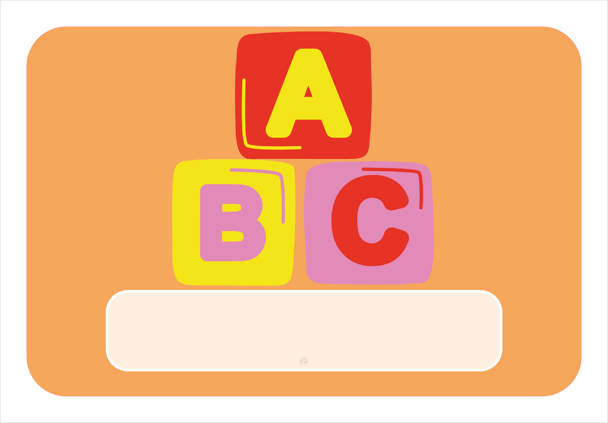 Naambordje ABC Blokken – Oranje