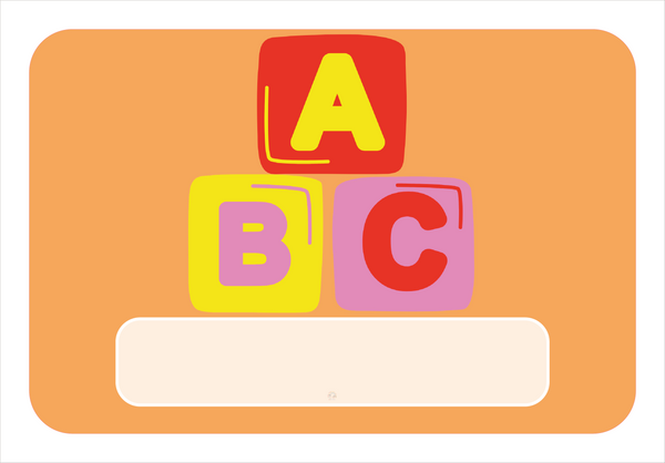 Naambordje ABC Blokken – Oranje