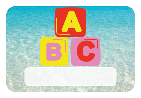 Naambordje ABC Blokken – Water
