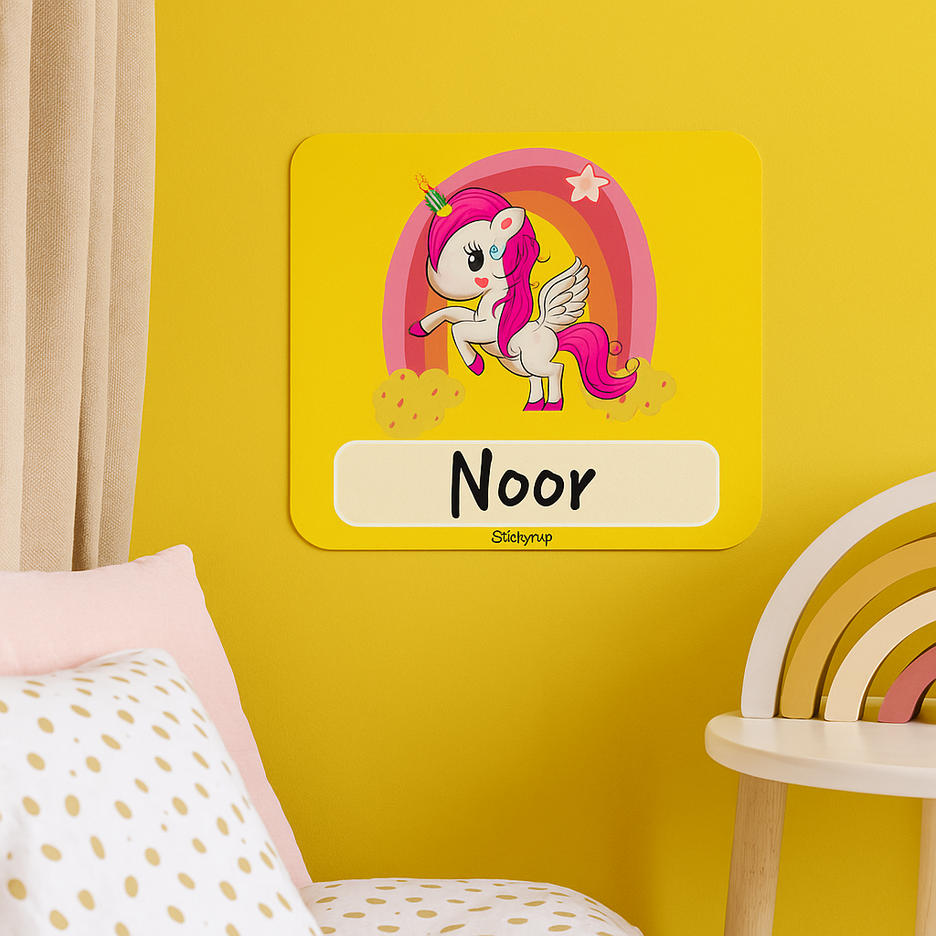 Naambordje Eenhoorn – Geel