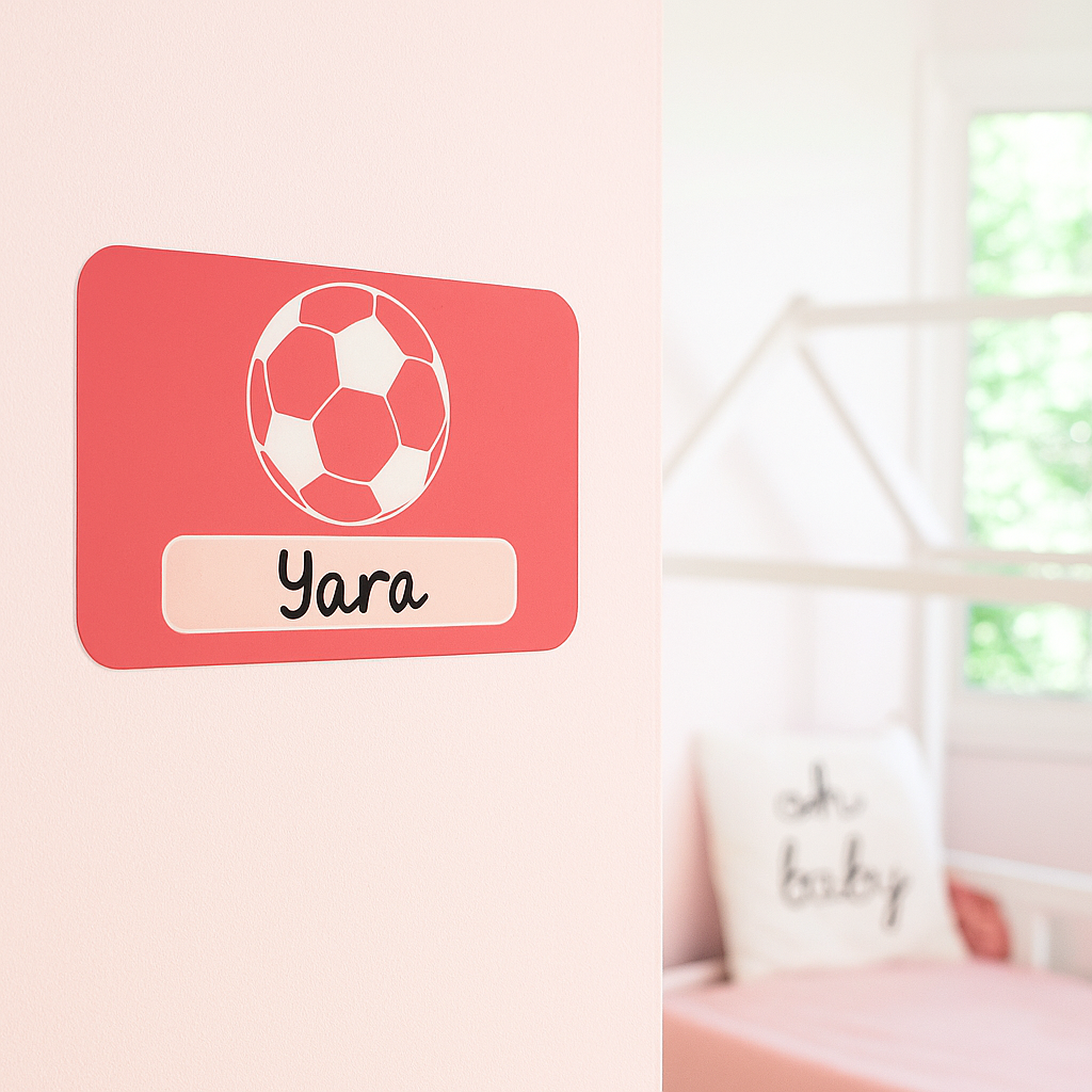 Naambordje Voetbal – Rood
