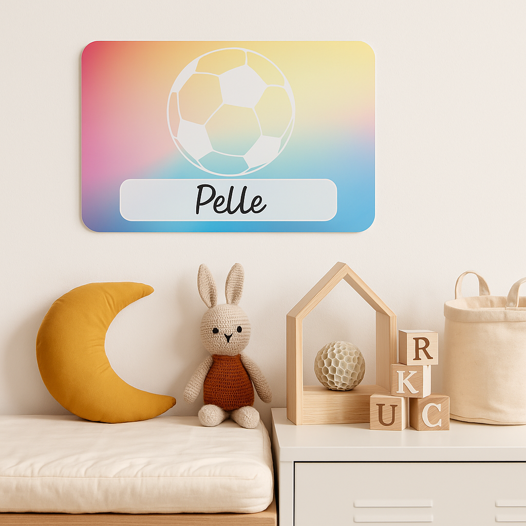Naambordje Voetbal – Regenboog