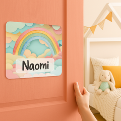 Naambord Regenboog & Pastelwolken – Kinderen