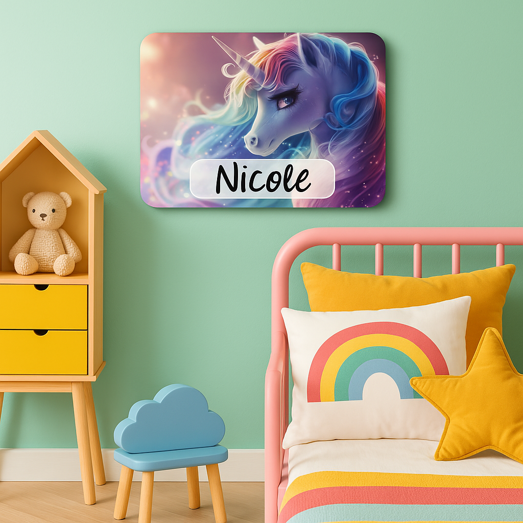 Naambordje Eenhoorn – Magische Kleuren