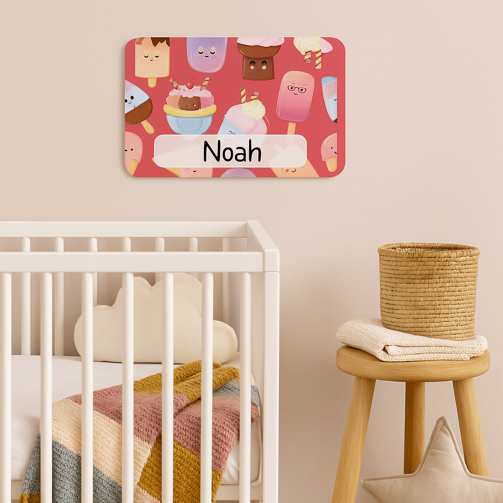 Naambordje IJsjes – Rood
